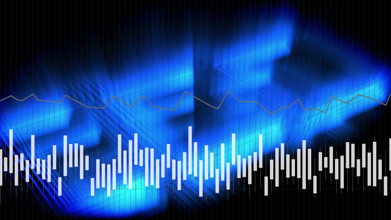 Animation of data processing over light trails on black background