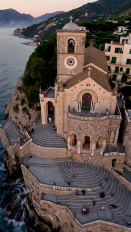 coastal church on cliffside in italy