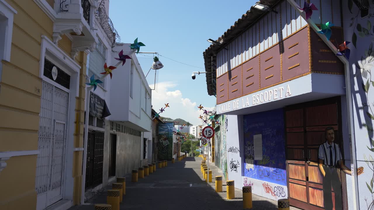 Calle de la Escopeta in Cali, Colombia historically Shotgun street narrow alleyway