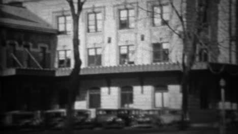 1933: union station train downtown depot gothic building architecture.