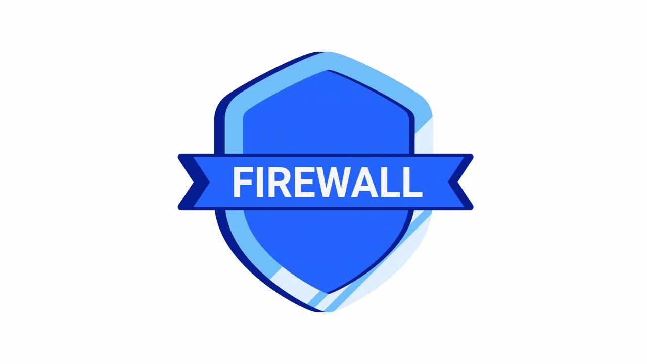 Animated Blue Shield Icon Representing Firewall Security