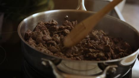 comida casera en la estufa de carne asada taco carne de res, primer plano