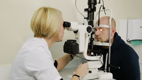 patient having eye examination