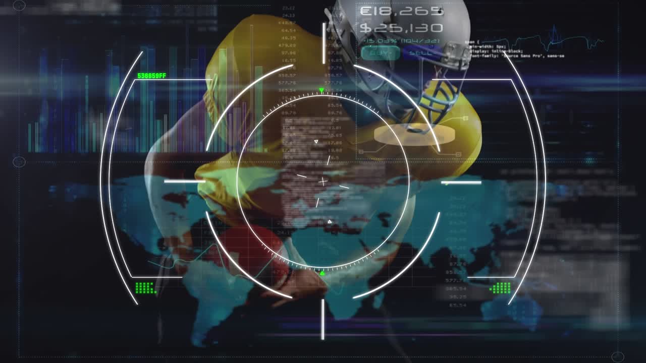 Animation of scope scanning over clouds and data processing