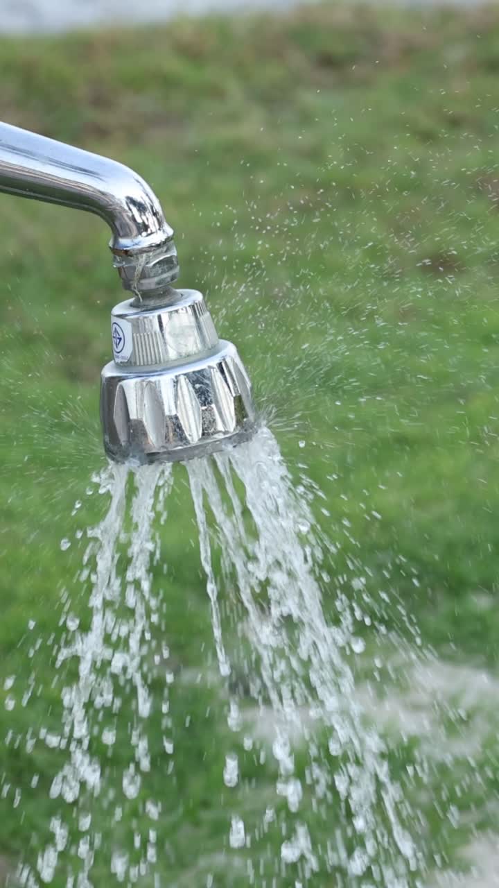Water stream fluctuates from an outdoor faucet