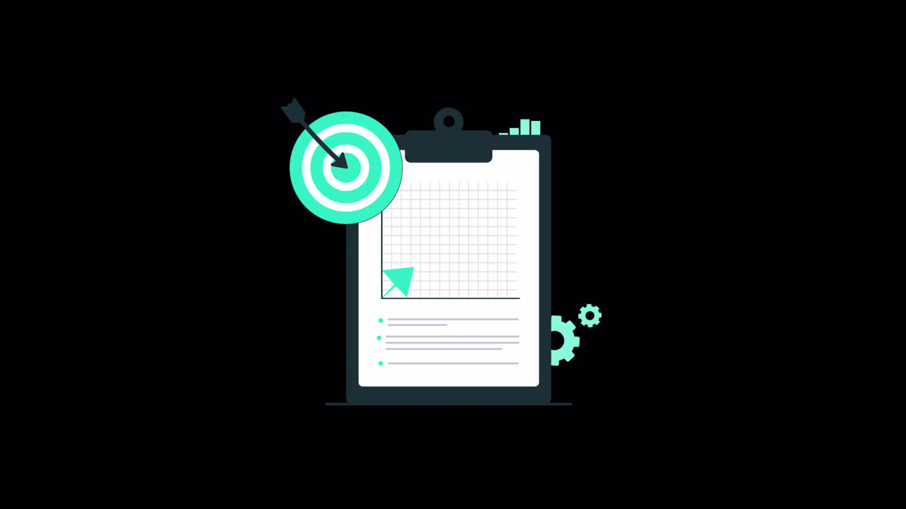 Animated Business Growth Chart with Target and Arrow