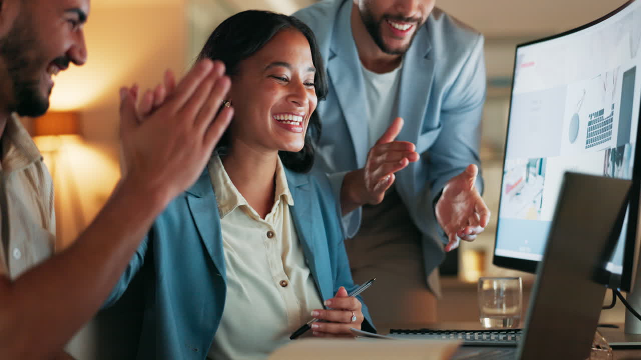 하이 파이브, 축제 및 비즈니스 사람들