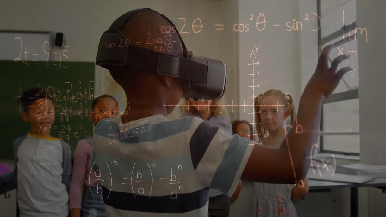 Animation of mathematical equations over schoolchildren using vr headsets