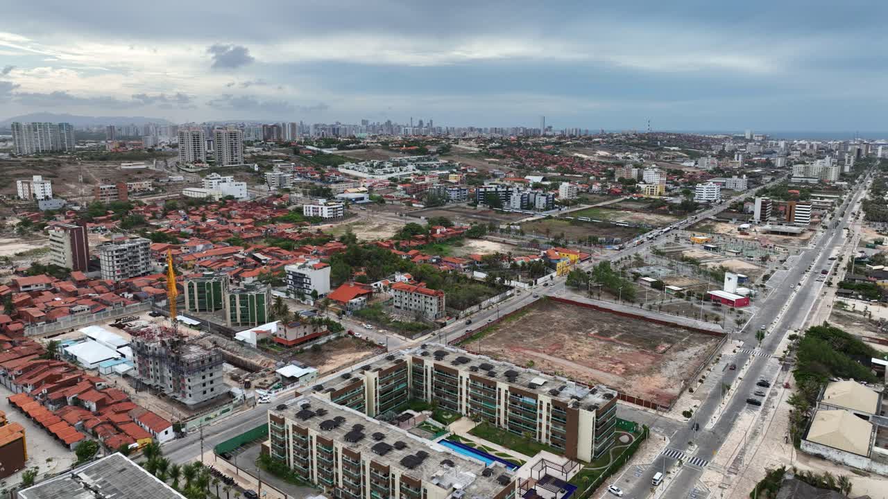 A developing urban area in fortaleza with ongoing construction, aerial view