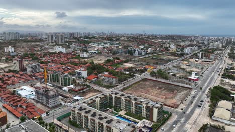 a developing urban area in fortaleza with ongoing construction, aerial view