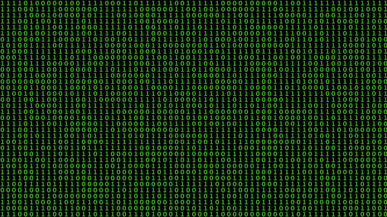 Binary code green digits and black background, Concept of metaverse, digital age. Algorithm binary, big data, decryption and encoding, row matrix background.