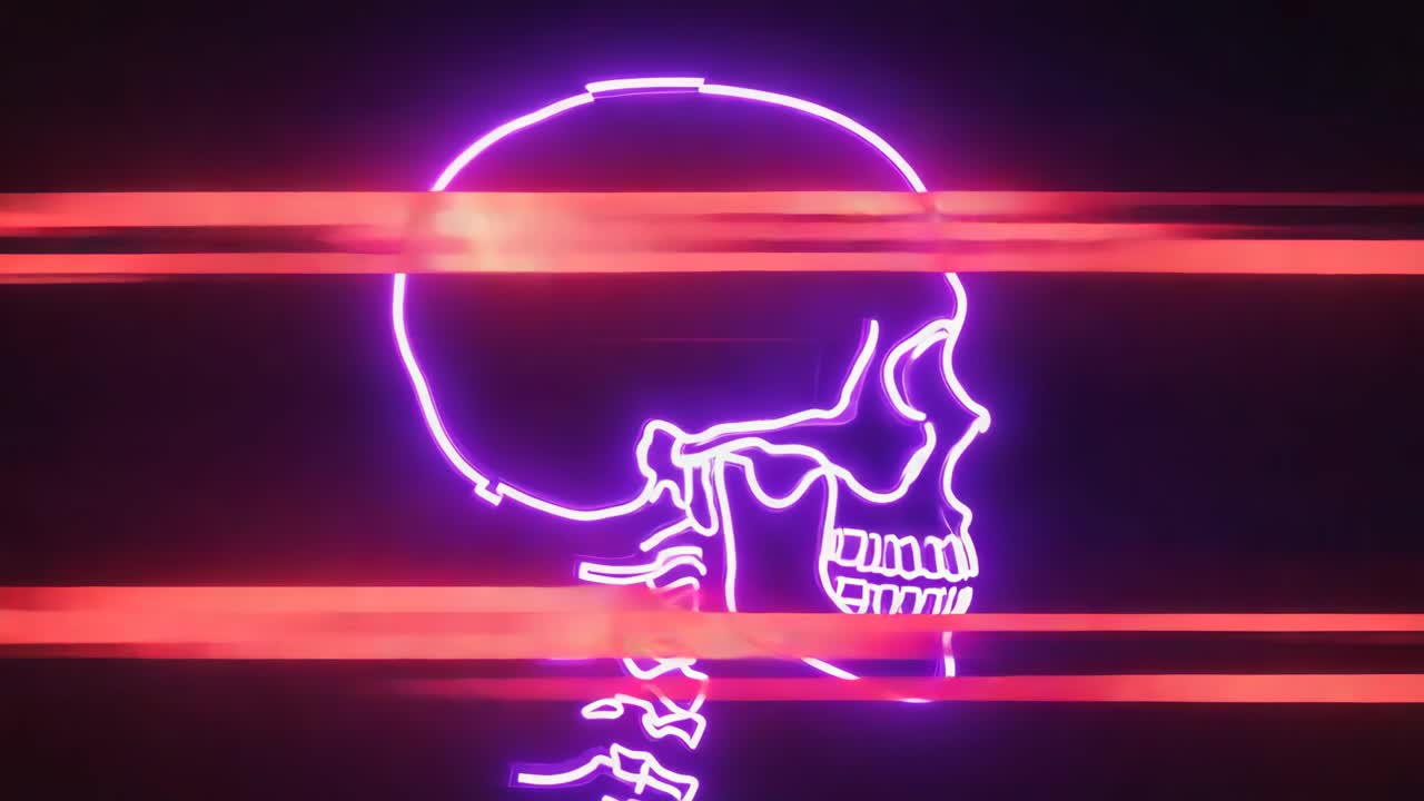 Neon Skeleton Outline