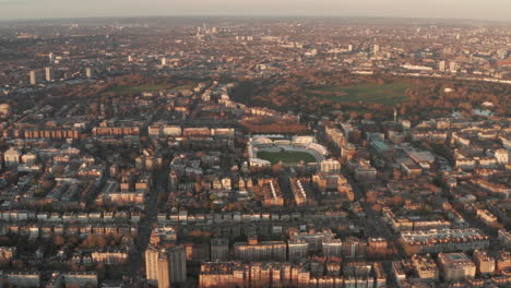 Circling-aerial-shot-over-Lords-cricket-ground-at-sunset