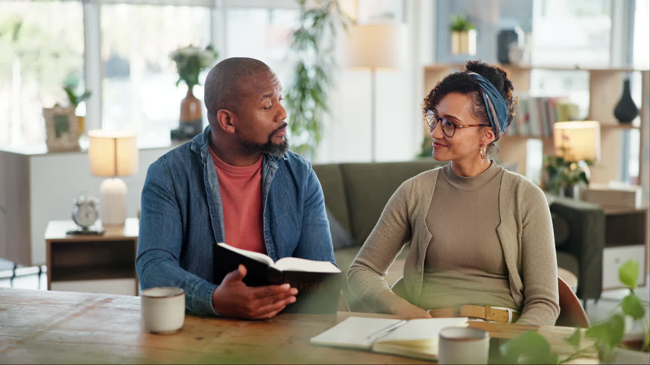 Couple Discussing a Book