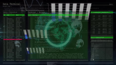 Animación-Del-Procesamiento-De-Datos-En-Gráficos-Y-Tablas-A-Través-De-La-Red-Global-Sobre-Fondo-Negro