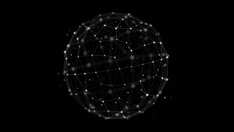 sphere made up of points and lines. network connection structure. big data visualization. 3d rendering.
