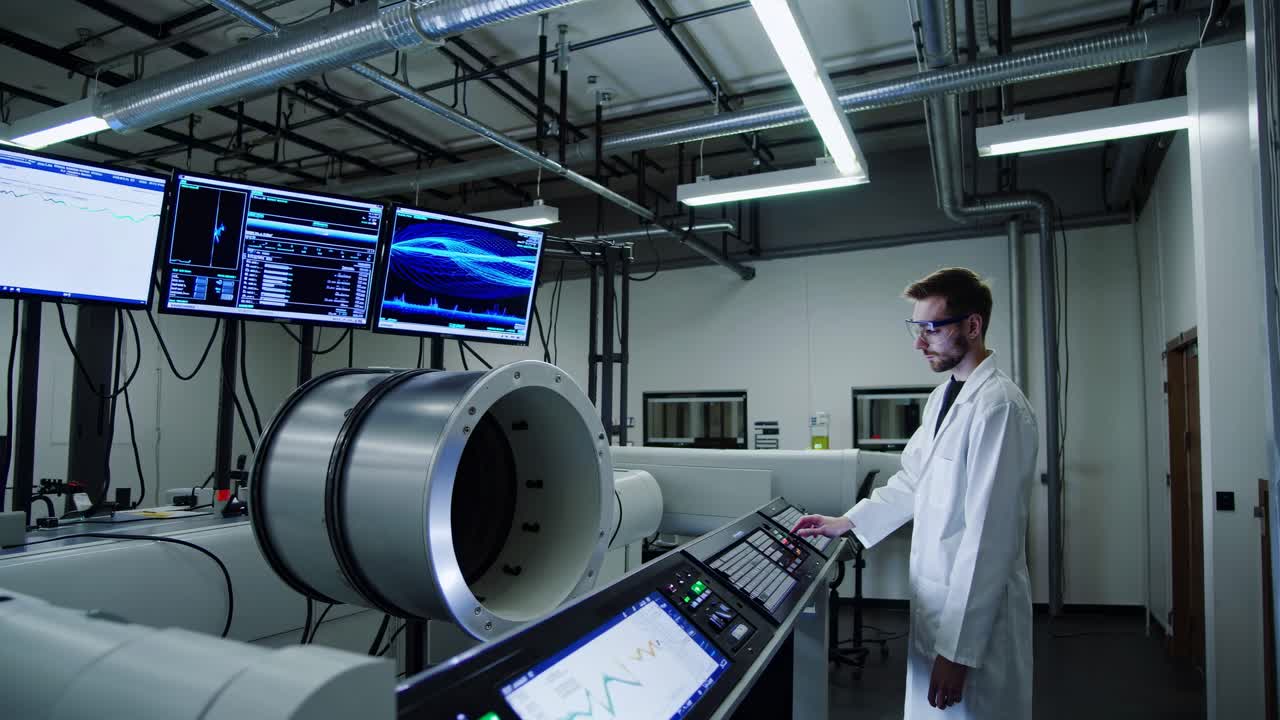 Scientist working in a modern research lab