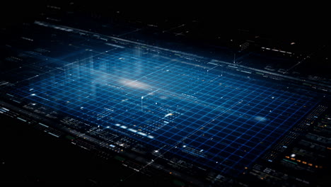 matriz de datos de flujo de desenfoque abstracto futurista, meta, metaverso, telemetría y visualización de números cifrados con simulación de partículas en el entorno del ciberespacio para el fondo de visualización frontal