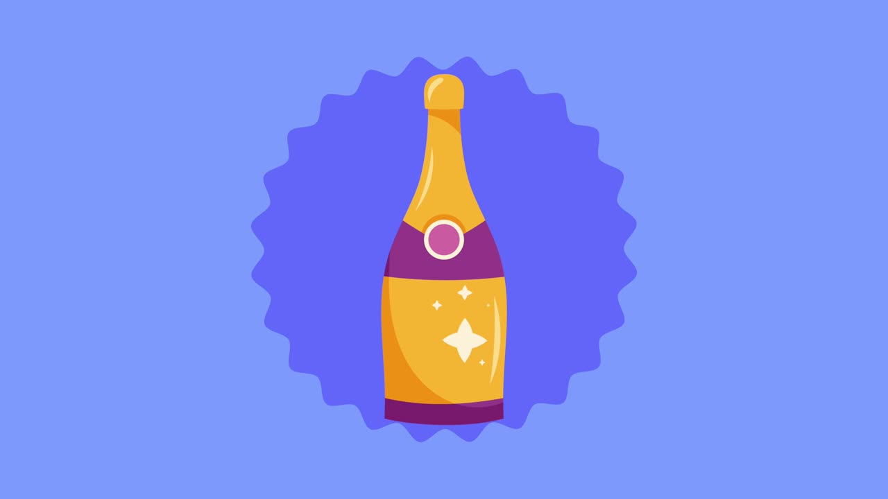 Illustrazione di una bottiglia di champagne