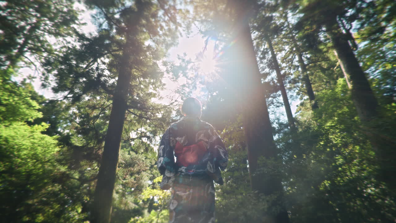 Person in Kimono in Forest