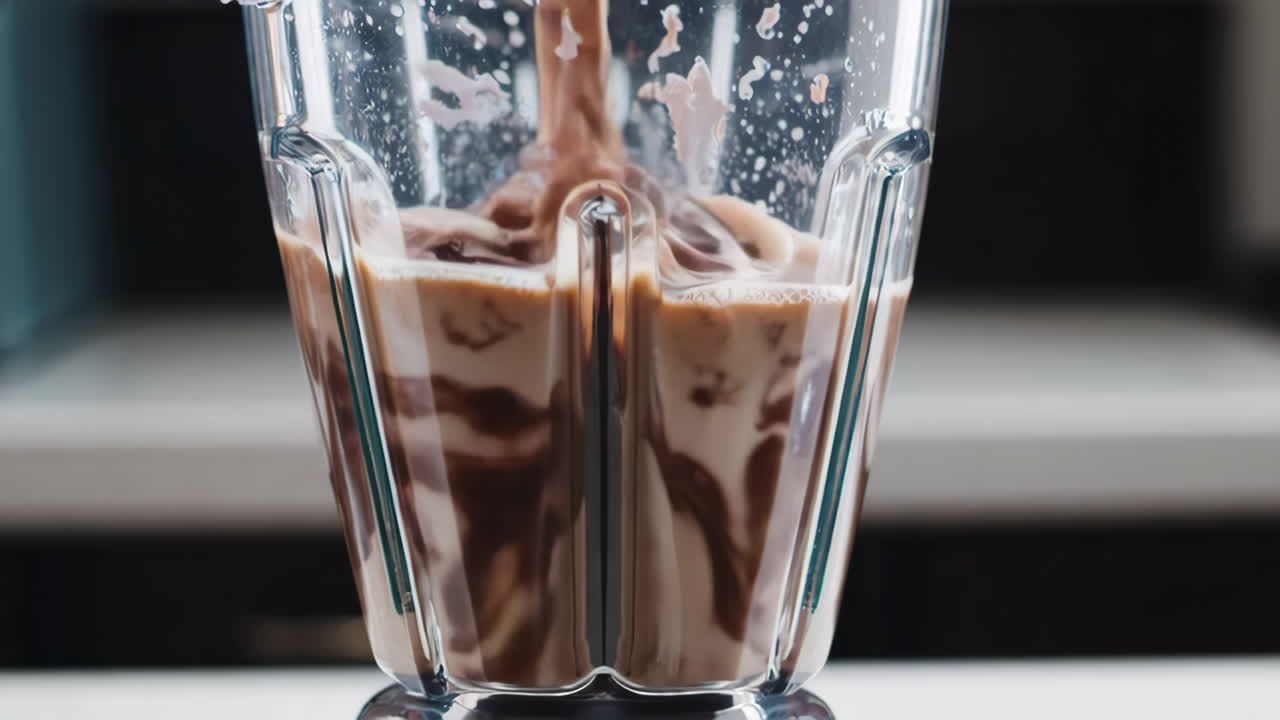 Preparazione di cioccolata calda in un frullatore