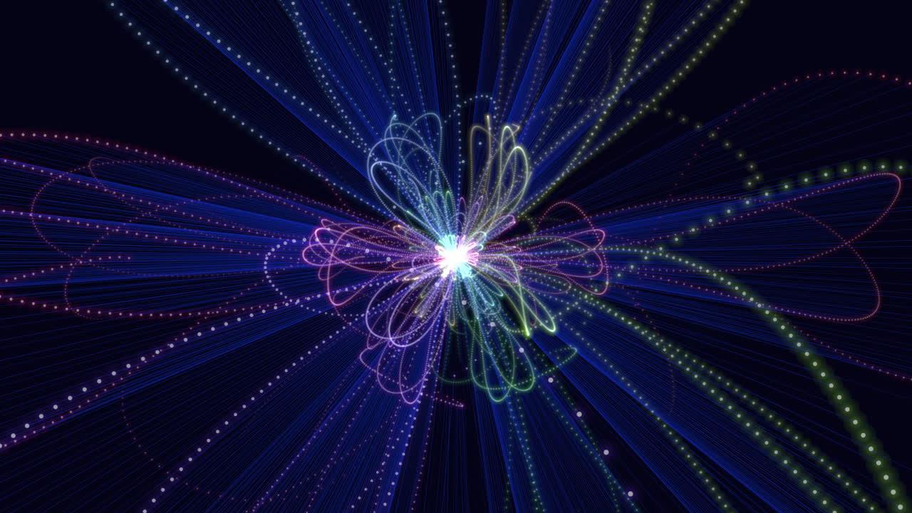 A Colorful Light Burst With Many Dots