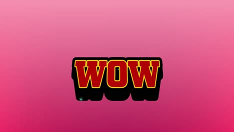 Animation-of-wow-text-over-pink-background