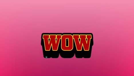 Animation-Von-Wow-Text-Auf-Rosa-Hintergrund