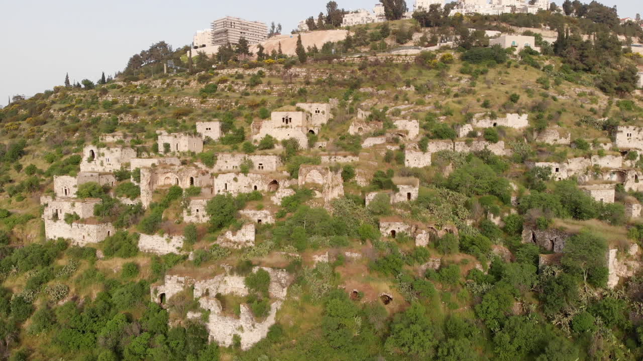 Flying over abandoned Palestinian Lifta Village