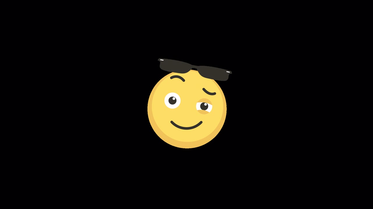 Animated Smiley Face with Sunglasses Winking