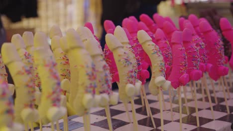 penis shaped frozen chocolate bananas at japanese penis festival