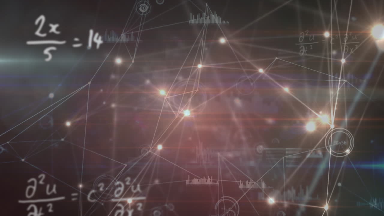 갈색 배경에 다양한 데이터 처리의 애니메이션