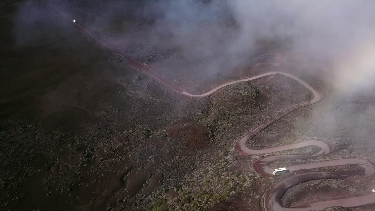 Winding road Plaine des Sables, Reunion Island