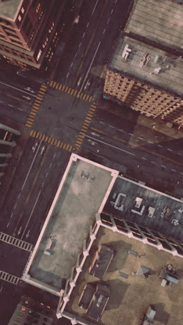 aerial view of a city intersection