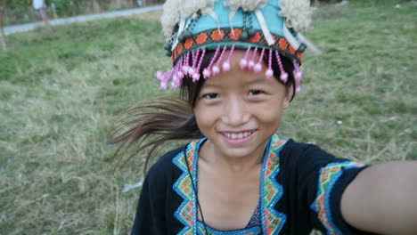 Smiling Ethnic Girl in Traditional Clothing