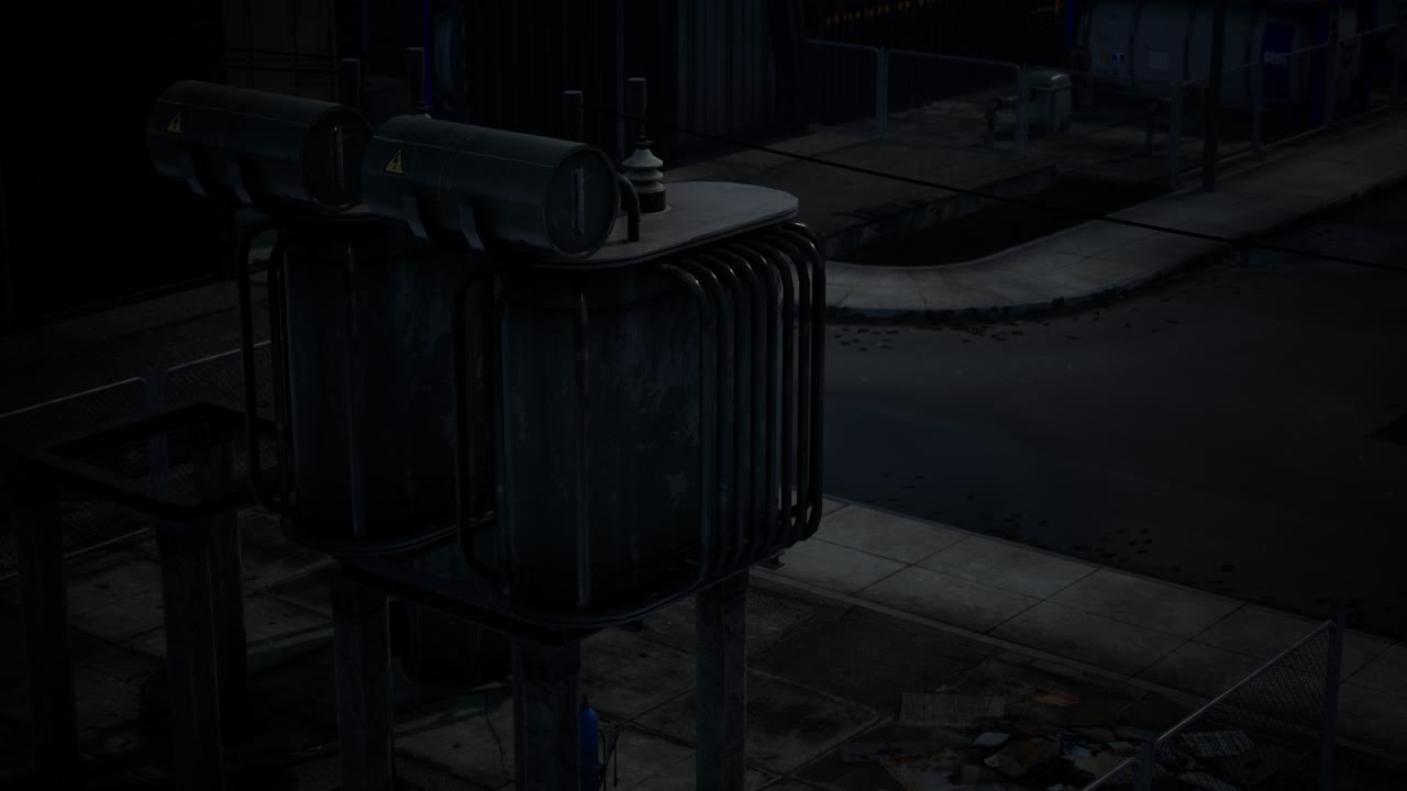 어두운 구름이 가득한 날씨 의 산업 구역