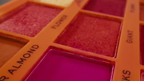 orange makeup eyeshadow palette close-up