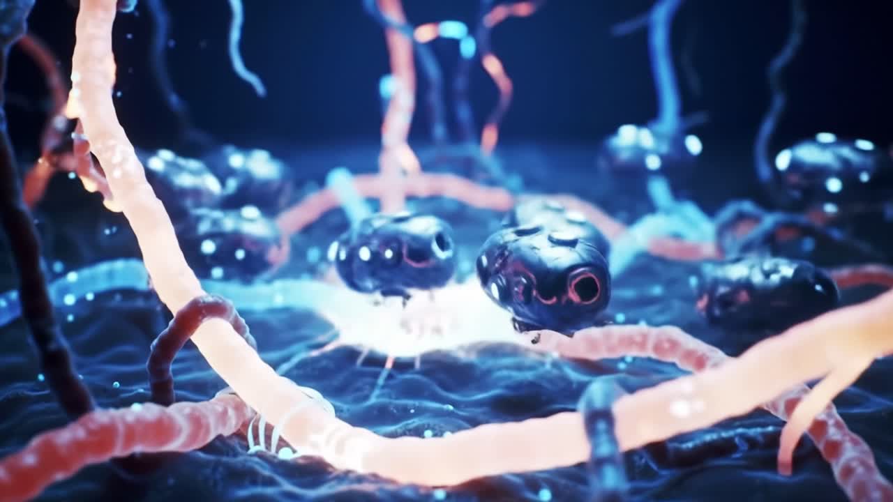 Microscopic Cellular Structure Visualization