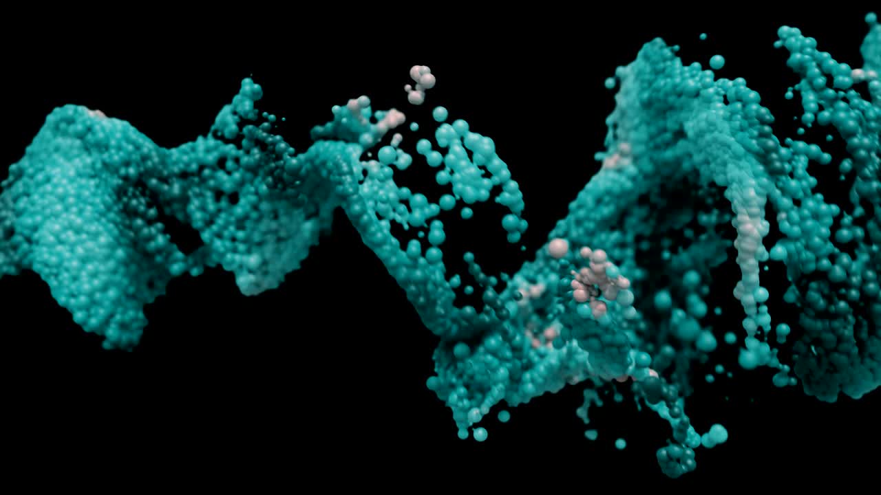 프레임을 가로질러 흐르는 추상적인 입자들