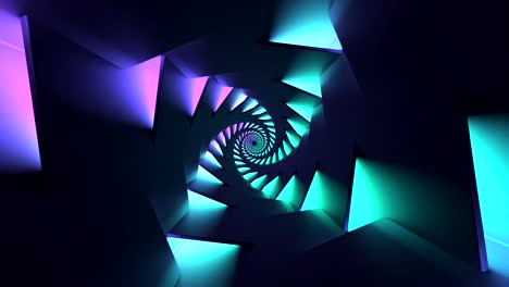 Abstract Glowing Spiral Tunnel