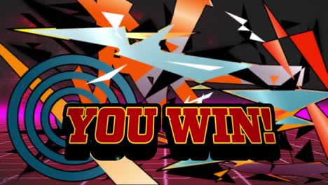 animation of you win in digital abstract space