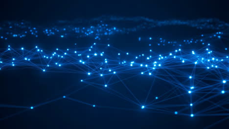 abstract digital network connections with blue glowing dots