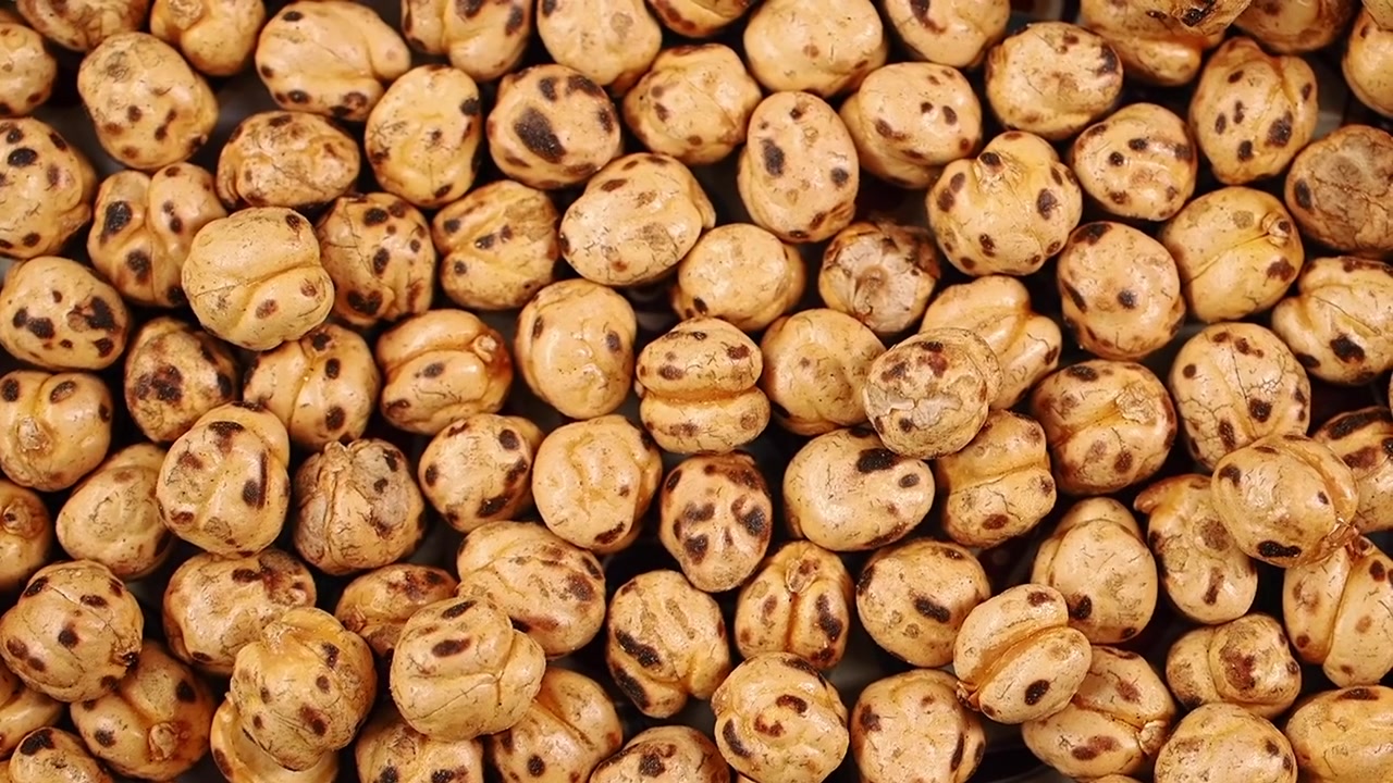 Roasted Chickpeas Falling and Piling Up