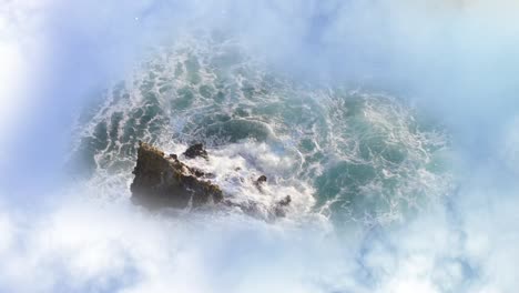 ocean waves and cityscape animation