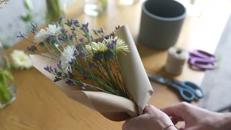 hand-tied flower bouquet