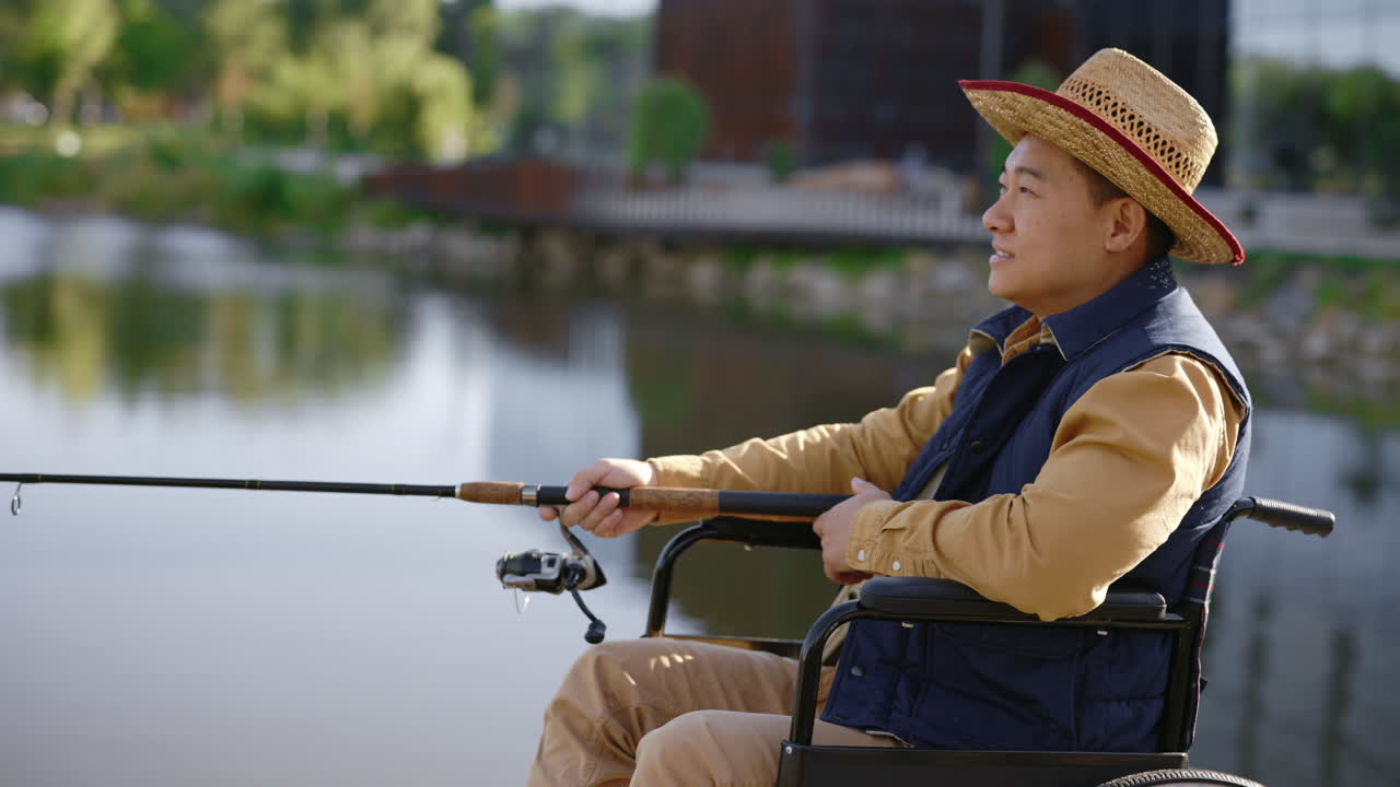 Man in Wheelchair Fishing