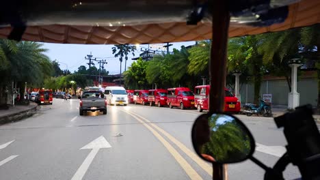 tuk-tuk ride through busy krabi street