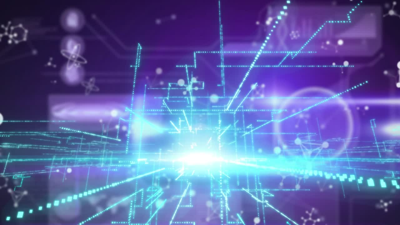 Animation of topographic map lines and people icons with network of connections