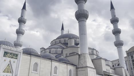 kyrgyzstan close up of imam sarakhsi mosque in bishkek, handheld motion shot, central asia heritage