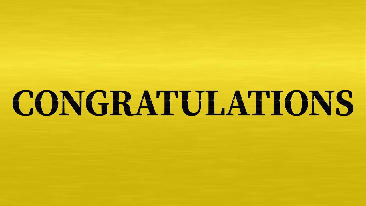 CONGRATULATIONS message text animation motion graphics